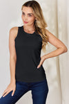 Basic Bae Full Size Round Neck Slim Tank Tank Top Trendsi Black S 