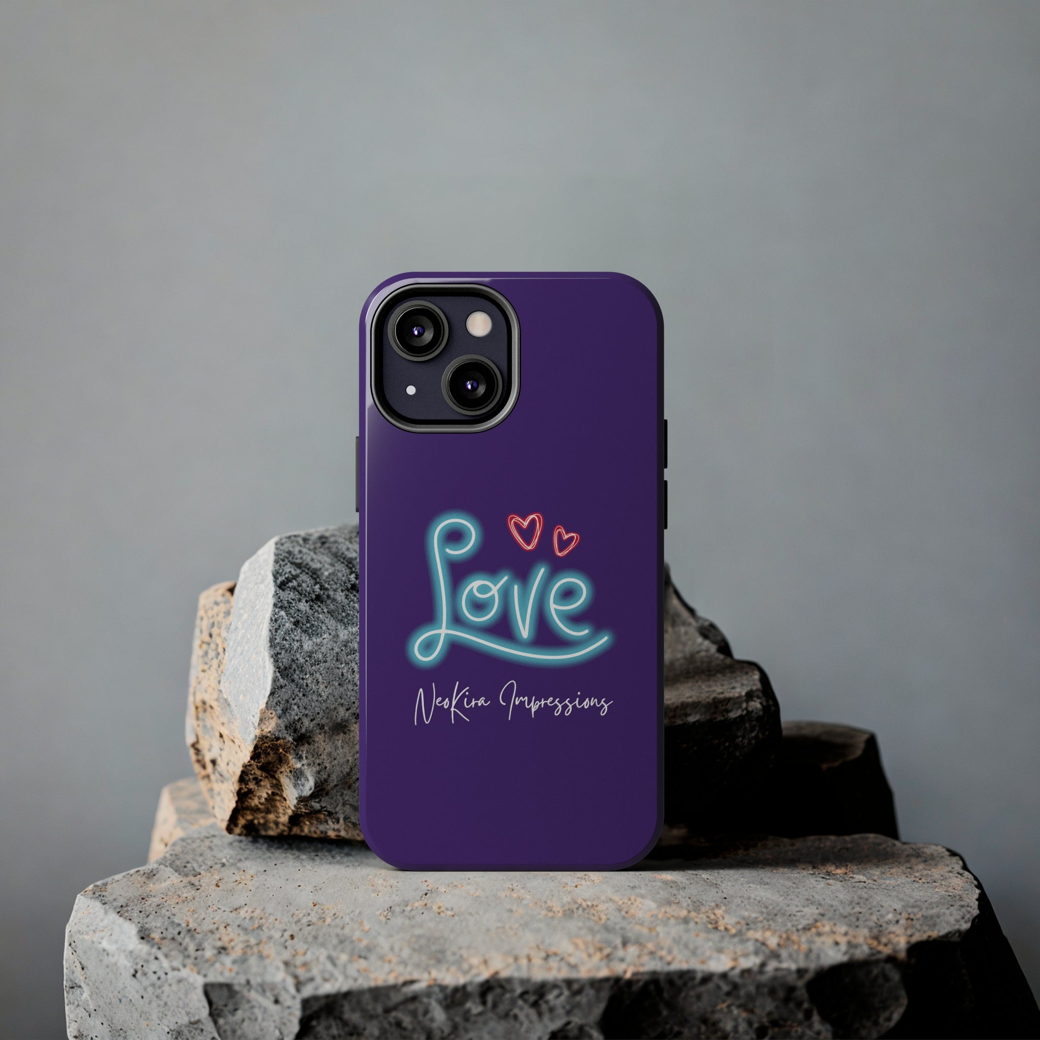 NEON LOVE PURPLE Tough Phone Cases Phone Case Printify iPhone 13 Mini  