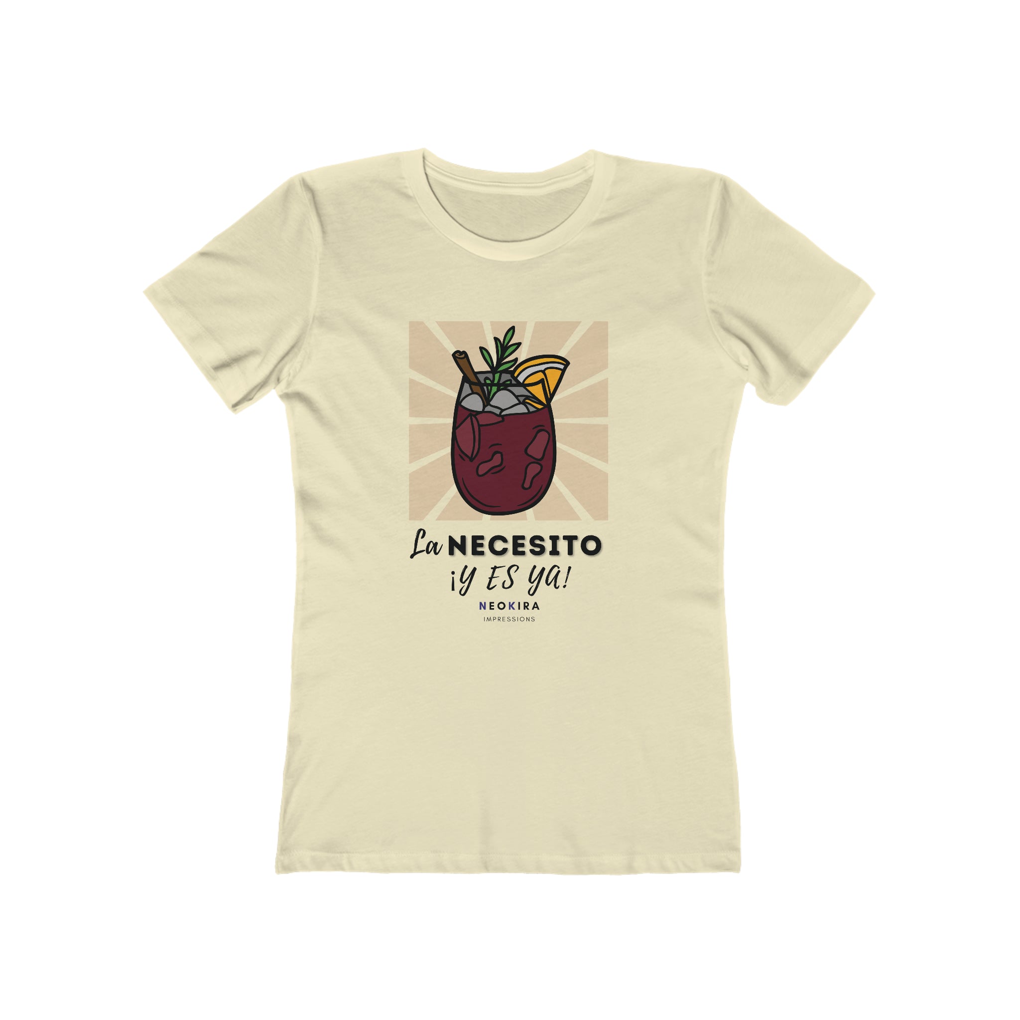 LA NECESITO Y ES YA The Boyfriend Tee for Women T-Shirt Printify Solid Natural S 