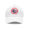 YO SERIA BORINCANA Dad Hat with Leather Patch (Round) Caps Printify White / Pink patch Circle One size