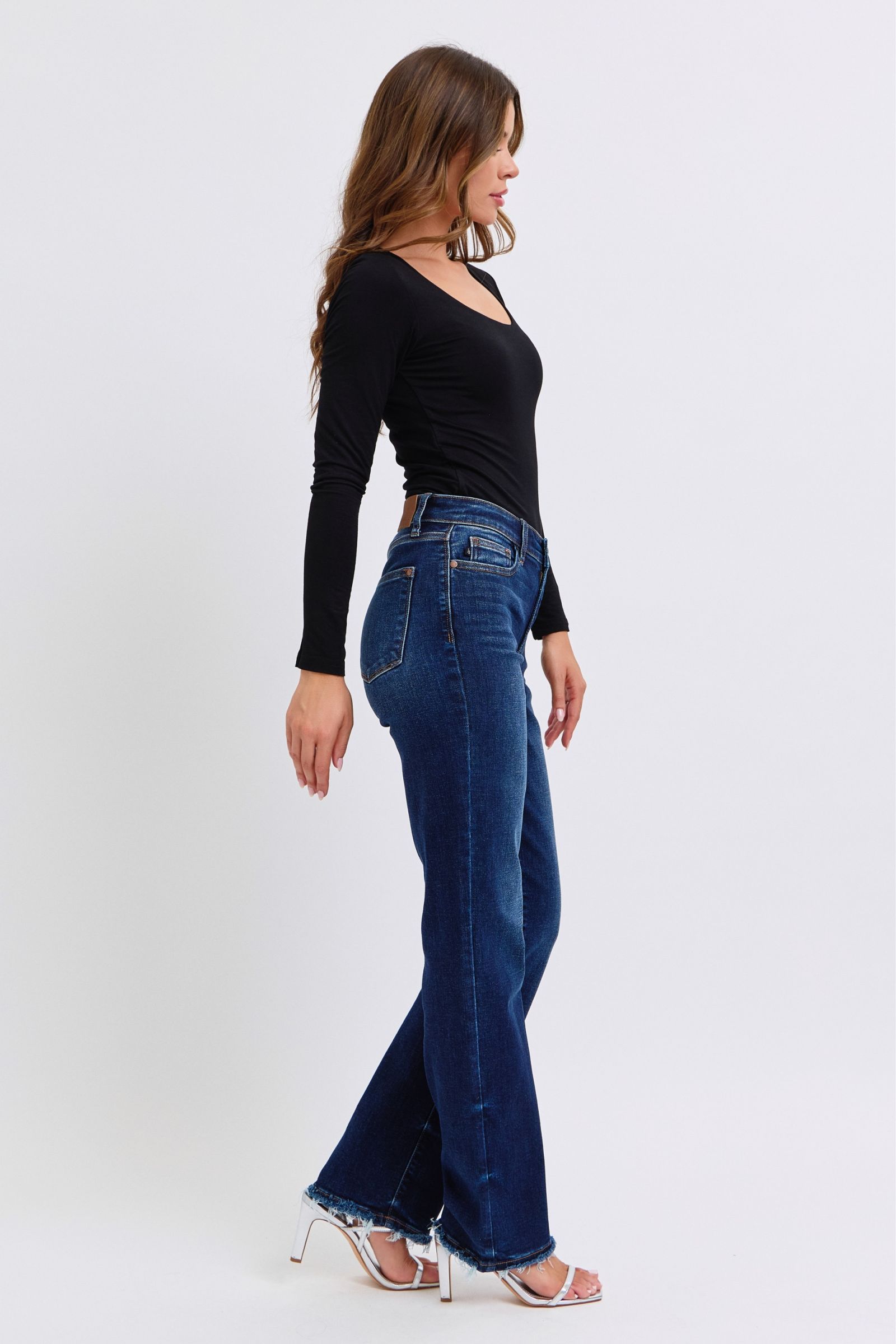 Judy Blue Full Size Raw Hem Straight Leg Jeans - NeoKira Unlimited