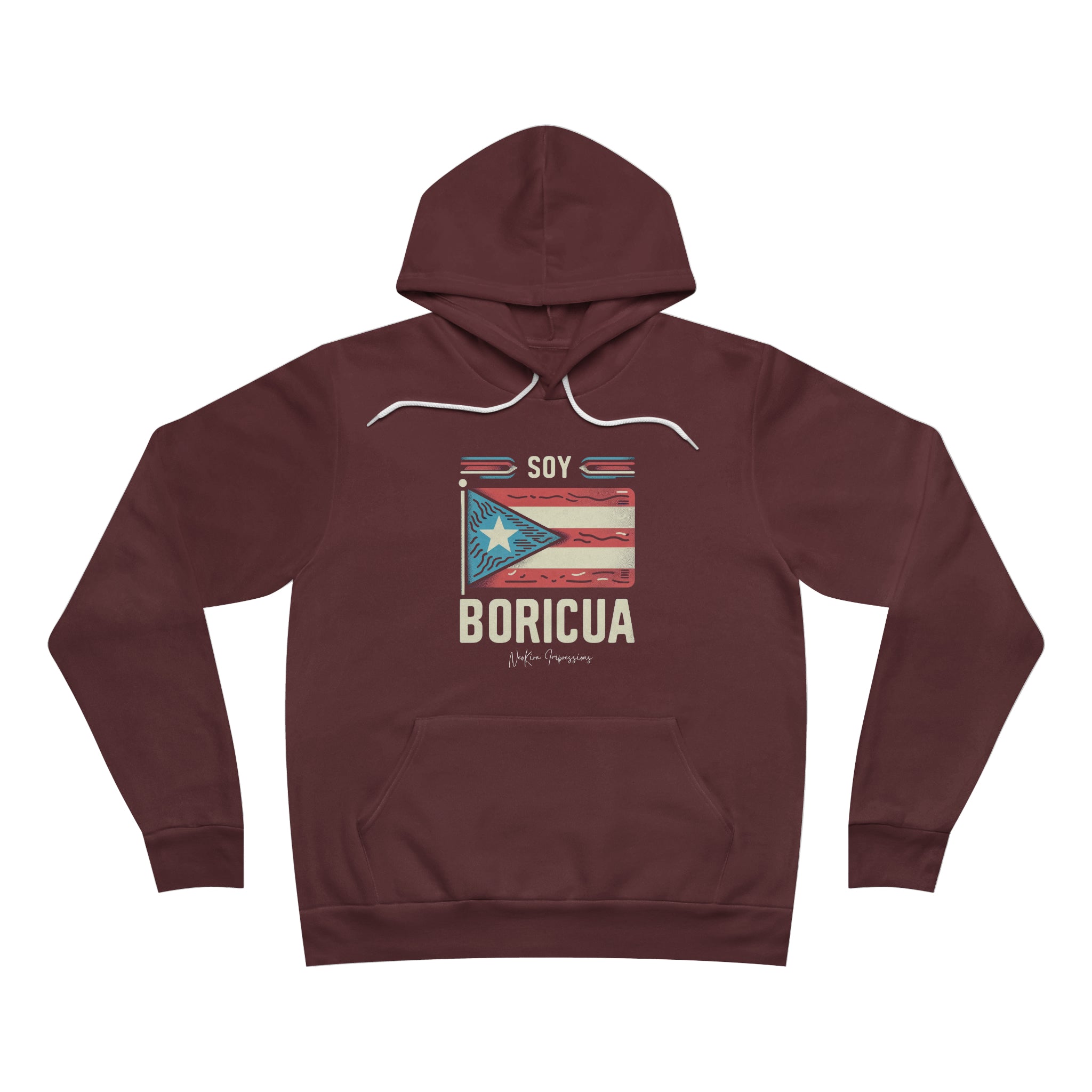 SOY BORICUA - DARK...Unisex Sponge Fleece Pullover Hoodie Hooded Sweater Printify Maroon XS 