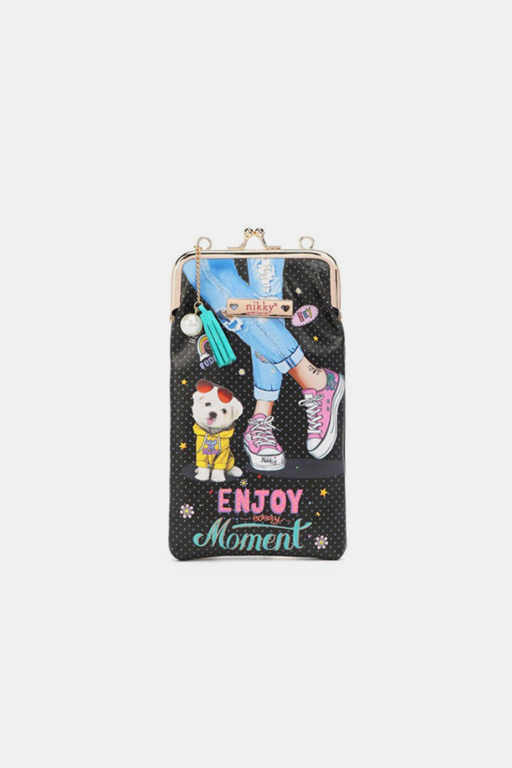 Nicole Lee USA Printed Kisslock Phone and Sunglass Purse - NeoKira Unlimited