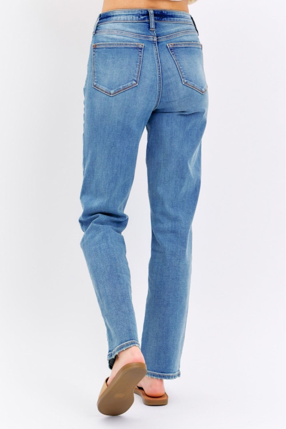 Judy Blue Full Size High Waist Straight Jeans Jeans Trendsi   