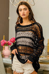 BiBi Long Sleeve Knit Cover Up Cover Up Trendsi Black S 