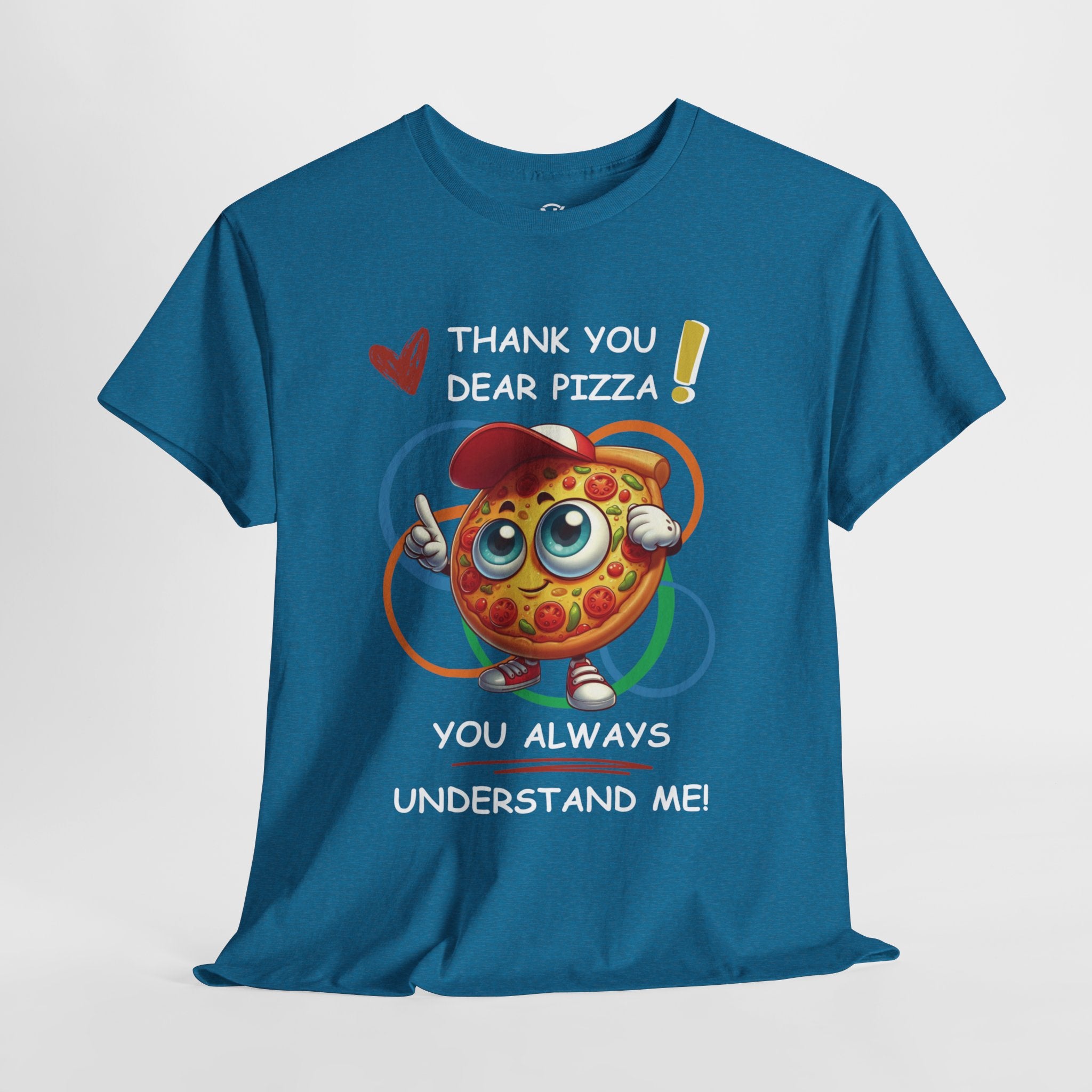 THANK YOU PIZZA Unisex Heavy Cotton Tee T-Shirt Printify Antique Sapphire S 