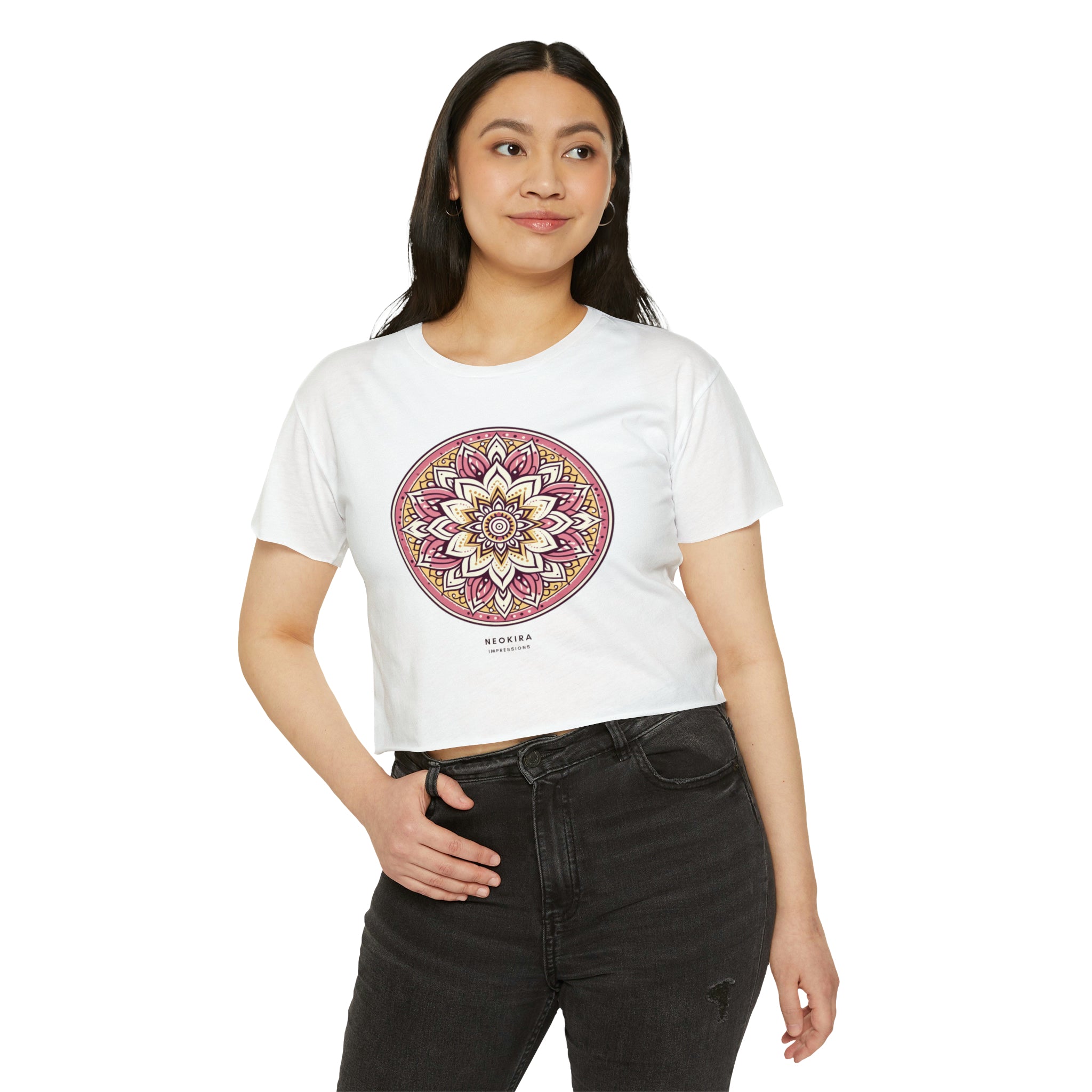 MANDALA Women's Festival Crop Top Crop Tee Printify   