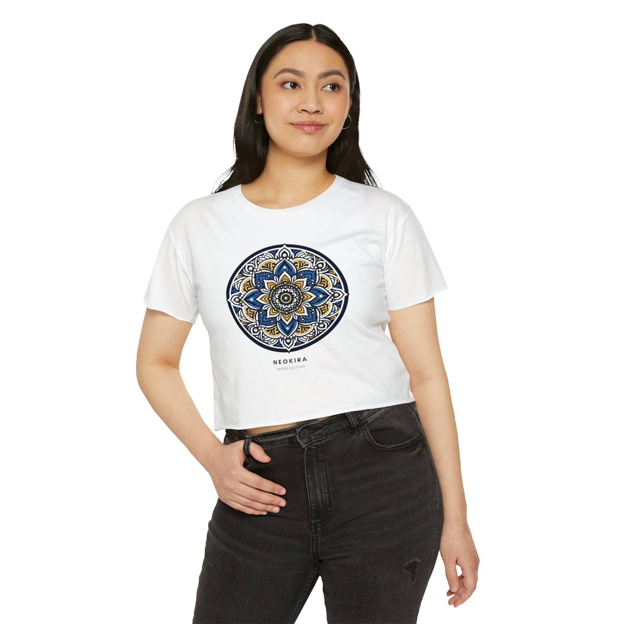 MANDALA Women's Festival Crop Top Crop Tee Printify   