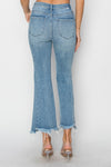 RISEN Full Size High Rise Frayed Hem Flare Jeans Jeans Trendsi   