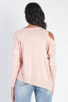 UNIQ Cold Shoulder Long Sleeve Knit Top Top Trendsi   