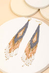 Fame Seed Beaded Fringe Drop Earrings Fringe Earrings Trendsi   