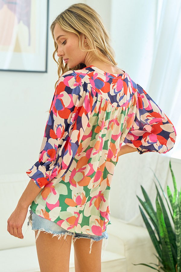 First Love Full Size Floral Button Down Satin Shirt - NeoKira Unlimited