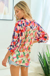 First Love Full Size Floral Button Down Satin Shirt Shirt Trendsi   