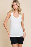 Culture Code Full Size Ribbed Scoop Neck Tank Tank Top Trendsi Soft White S 