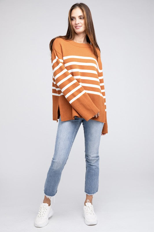 BiBi Ribbed Hem Stripe Sweater Sweater BiBi   