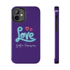 NEON LOVE PURPLE Tough Phone Cases Phone Case Printify   