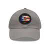 VEJIGANTE Dad Hat with Leather Patch (Round) Caps Printify Grey / Black patch Circle One size