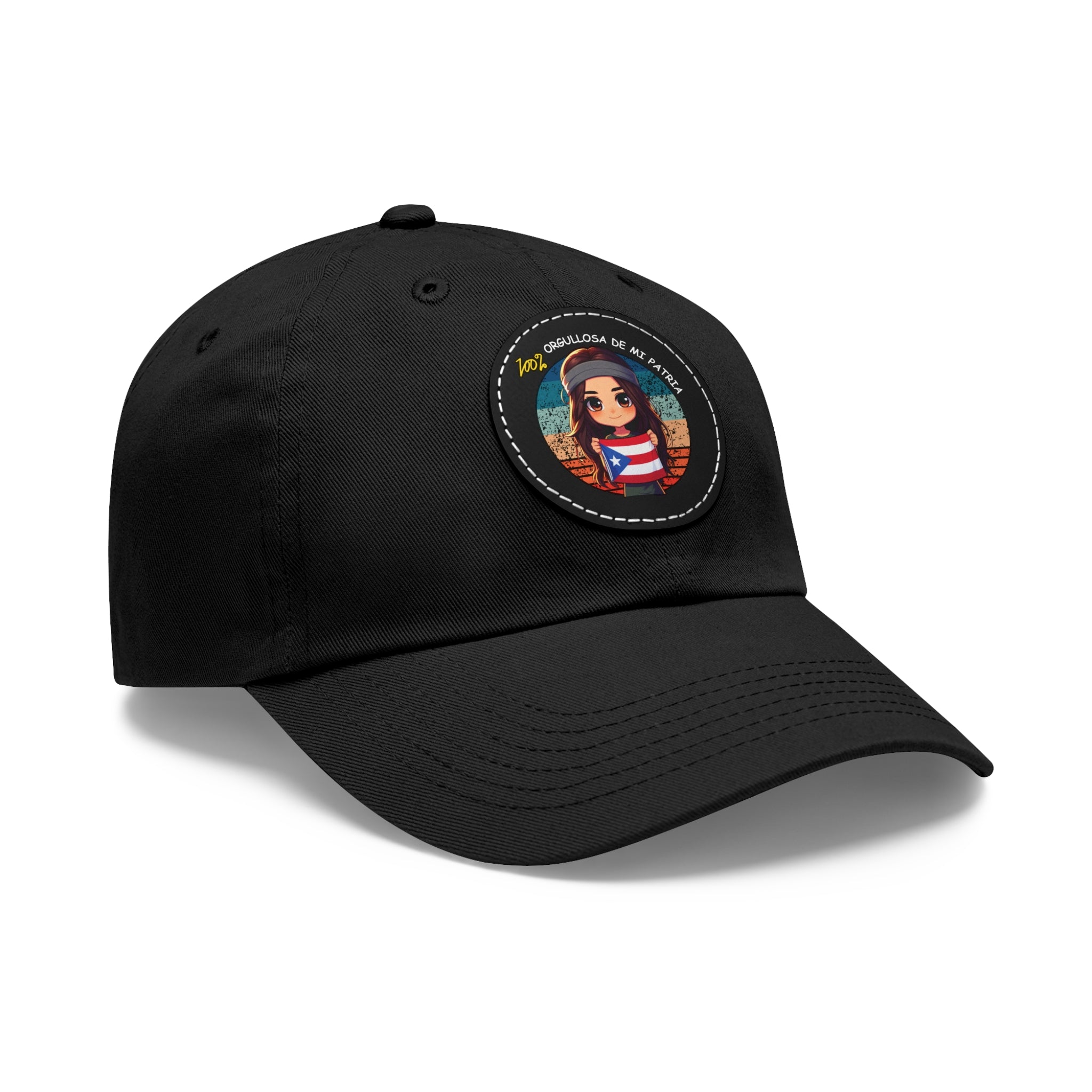 ORGULLOSA DE MI PATRIA Dad Hat with Leather Patch (Round) Caps Printify   