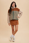 Annie Wear Plaid Zip Up Drop Shoulder Sherpa Jacket - NeoKira Unlimited