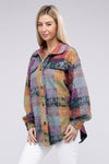 BiBi Loose Fit Buttoned Down Check Shirt Jacket Jacket BiBi   