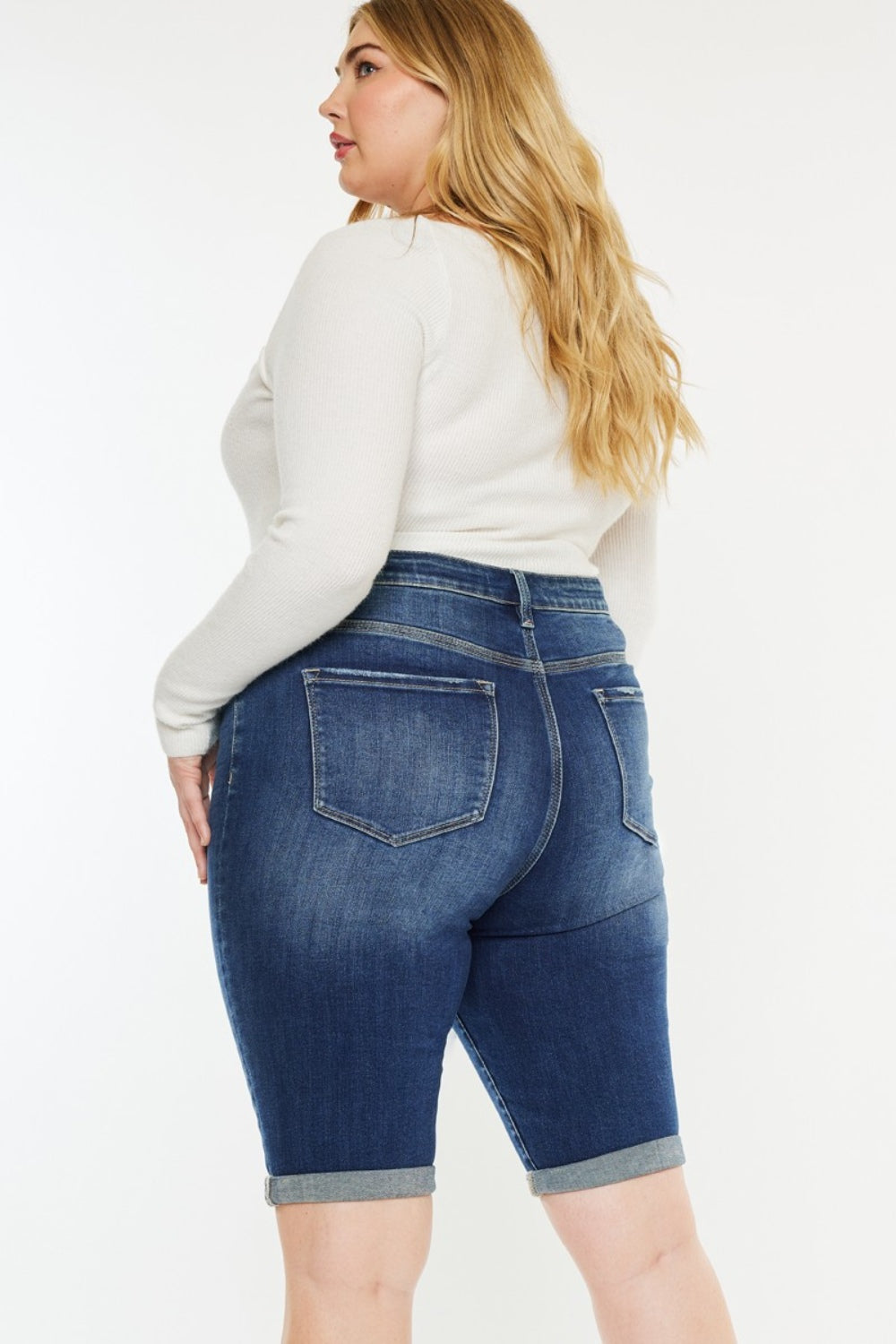 Kancan Full Size Cat's Whiskers Button Fly Denim Shorts - NeoKira Unlimited