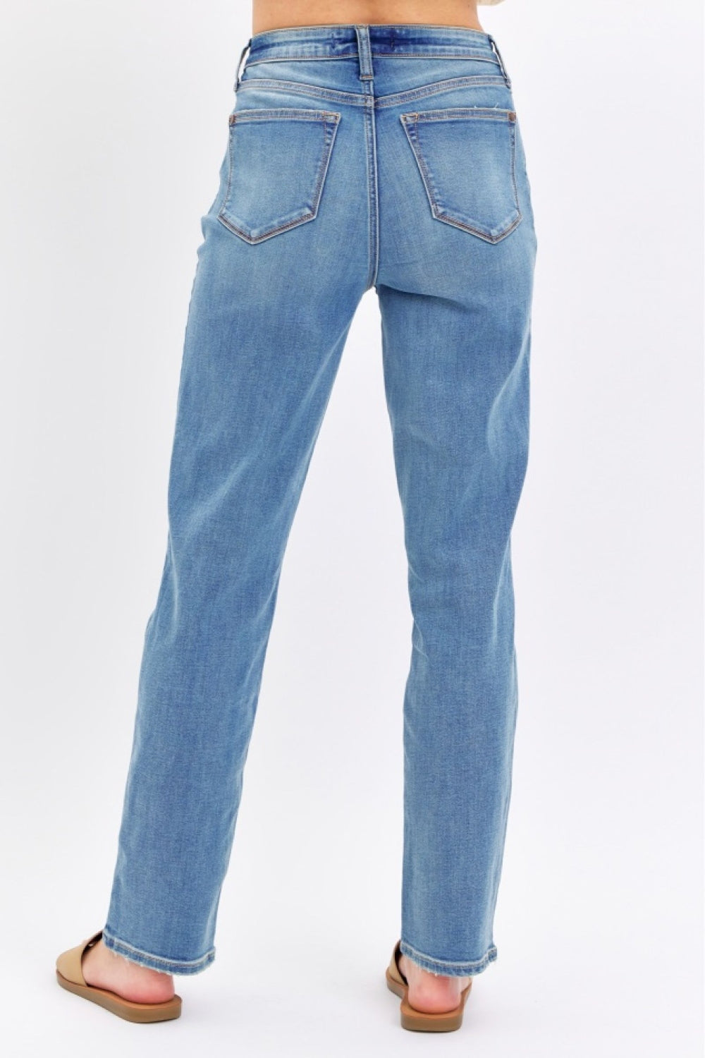 Judy Blue Full Size High Waist Straight Jeans Jeans Trendsi   