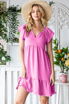 Reborn J Tiered Notched Cap Sleeve Dress Mini Dress Trendsi   