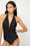 Marina West Swim Twisted Plunge Halter One Piece Swimsuit Swimsuit Trendsi   