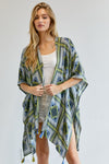 Printed Short Sleeve loose Kimono  Davi & Dani   