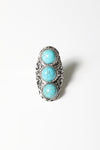 3-Tier Turquoise Ring Adjustable Ring Leto Collection   