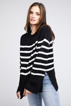 BiBi Ribbed Hem Stripe Sweater Sweater BiBi   