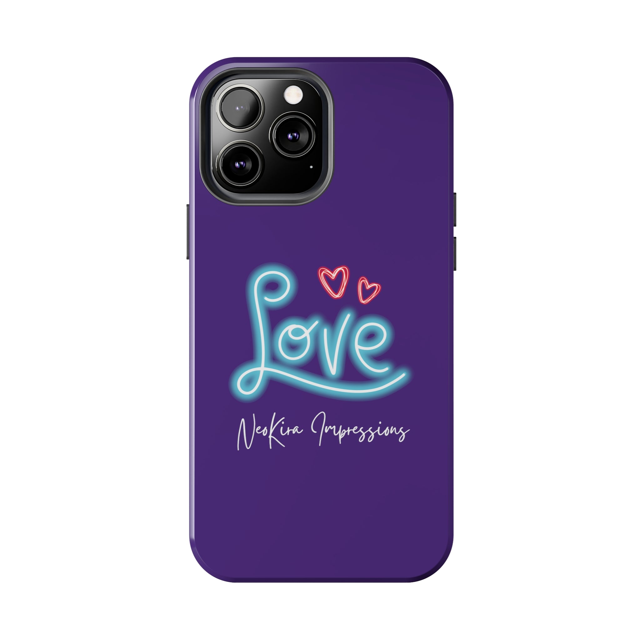 NEON LOVE PURPLE Tough Phone Cases Phone Case Printify   