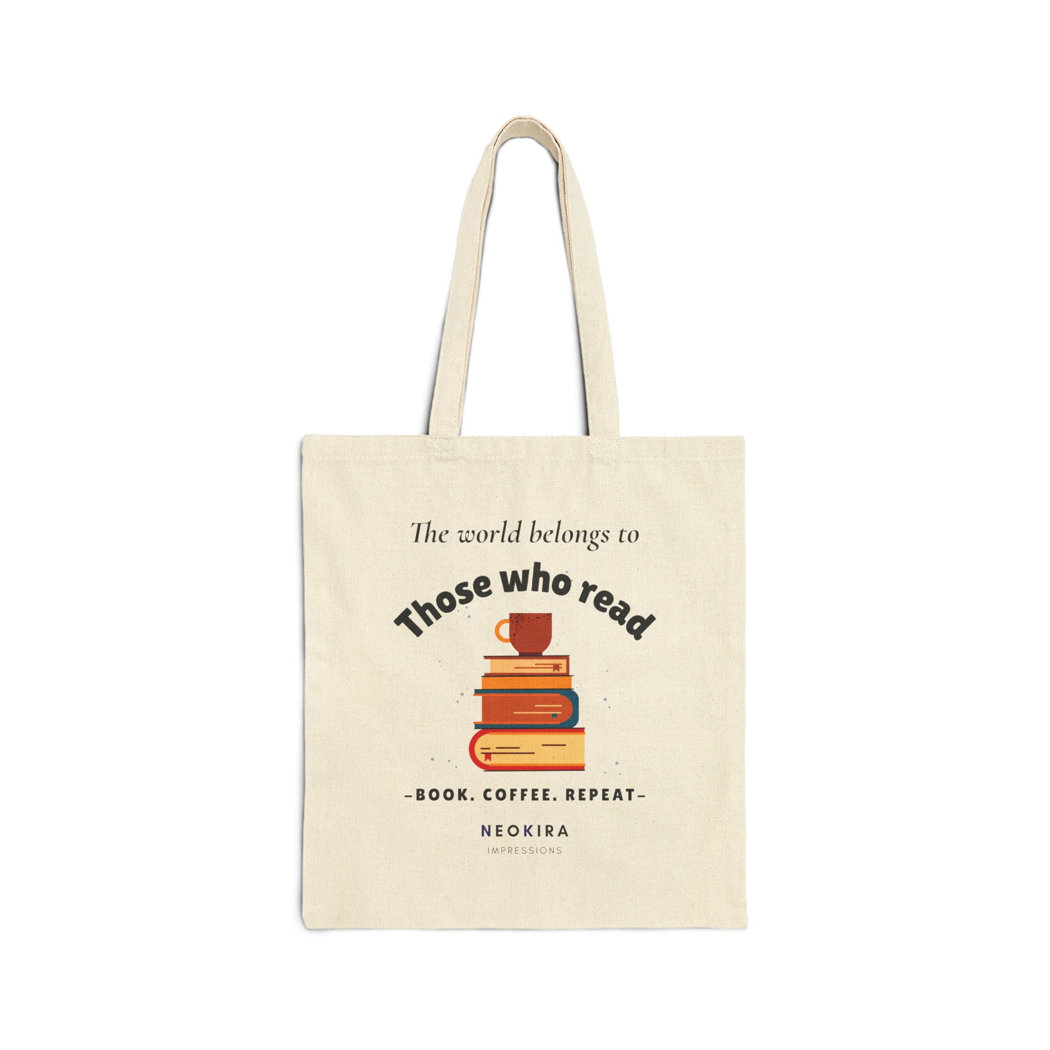 THE WORLD BELONG TO THOSE WHO READ Cotton Canvas Tote Bag Tote Bag Printify Natural 15