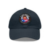 YO SERIA BORINCANO Dad Hat with Leather Patch (Round) Caps Printify Navy / Black patch Circle One size