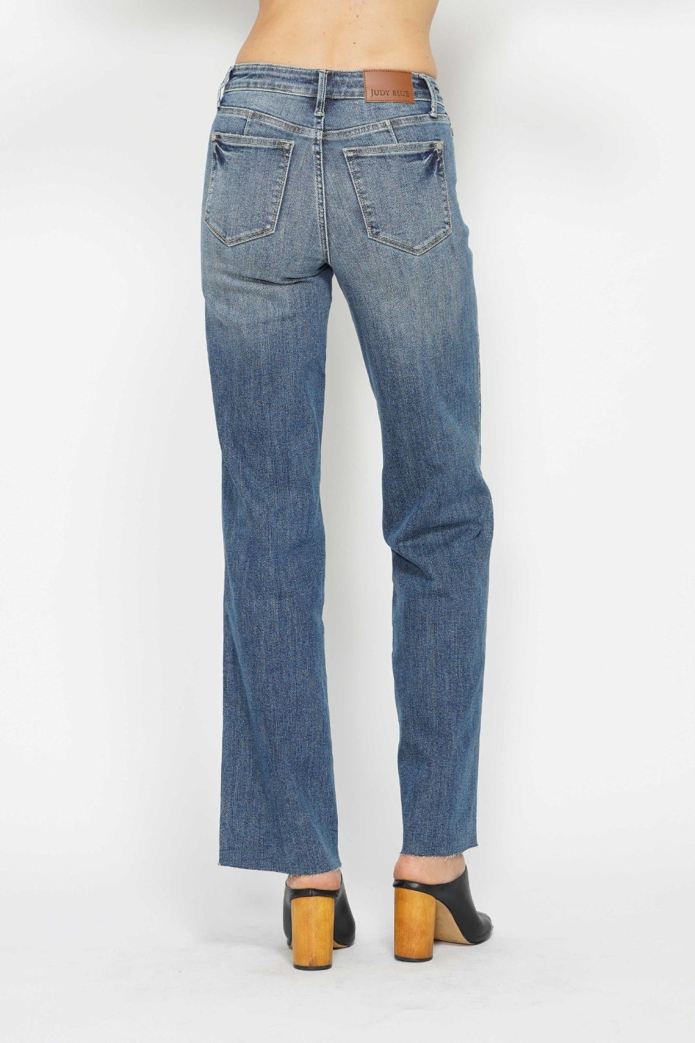 Judy Blue Full Size Tummy Control Straight Jeans Jeans Trendsi   