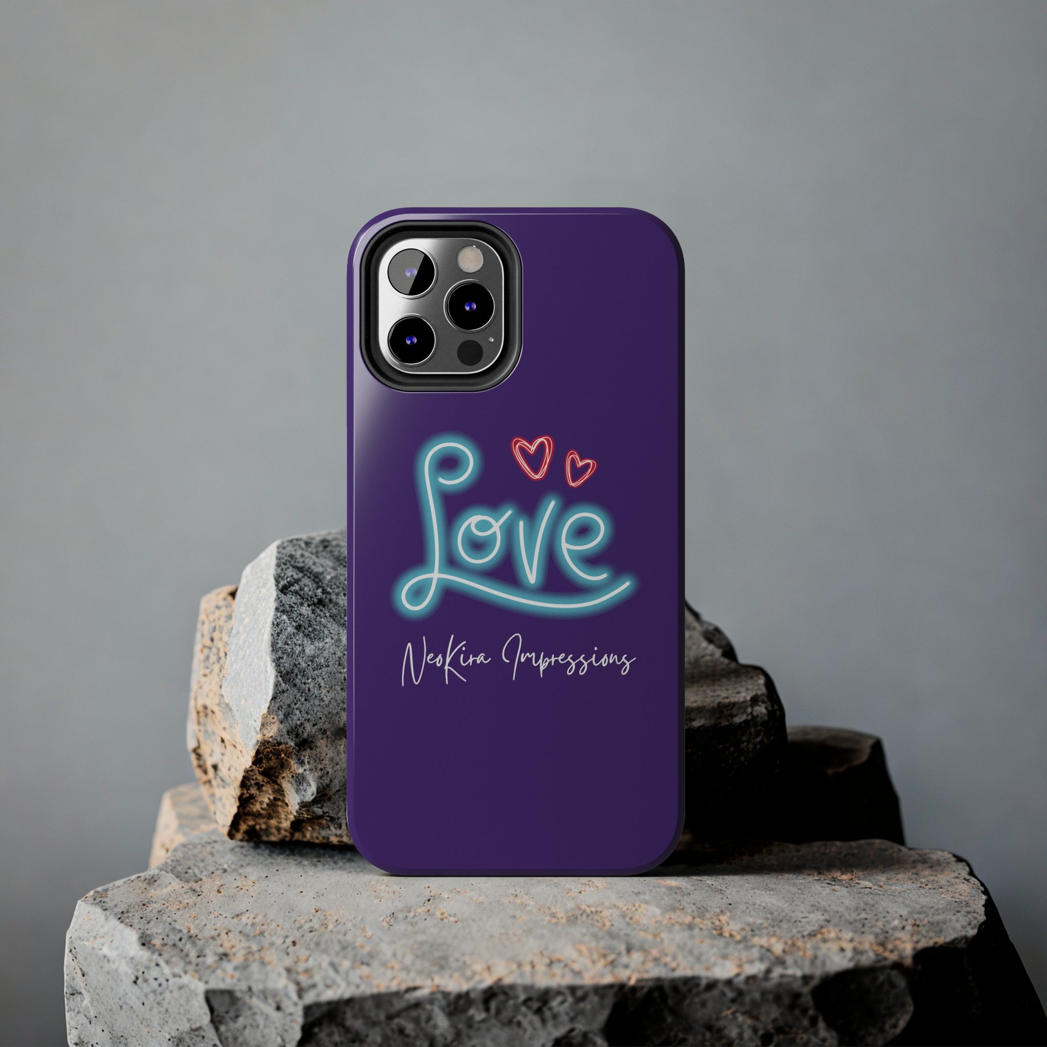 NEON LOVE PURPLE Tough Phone Cases Phone Case Printify iPhone 12 Pro  