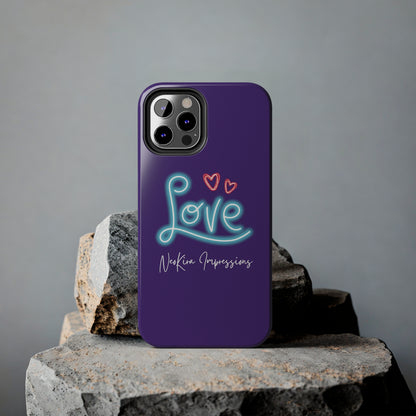 NEON LOVE PURPLE Tough Phone Cases - NeoKira Unlimited