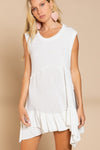 POL Sleeveless Ruffle Hem Dress Mini Dress POL OFF WHITE S 