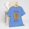 PIZZA IS THE ANSWER Unisex Heavy Cotton Tee T-Shirt Printify Carolina Blue S 