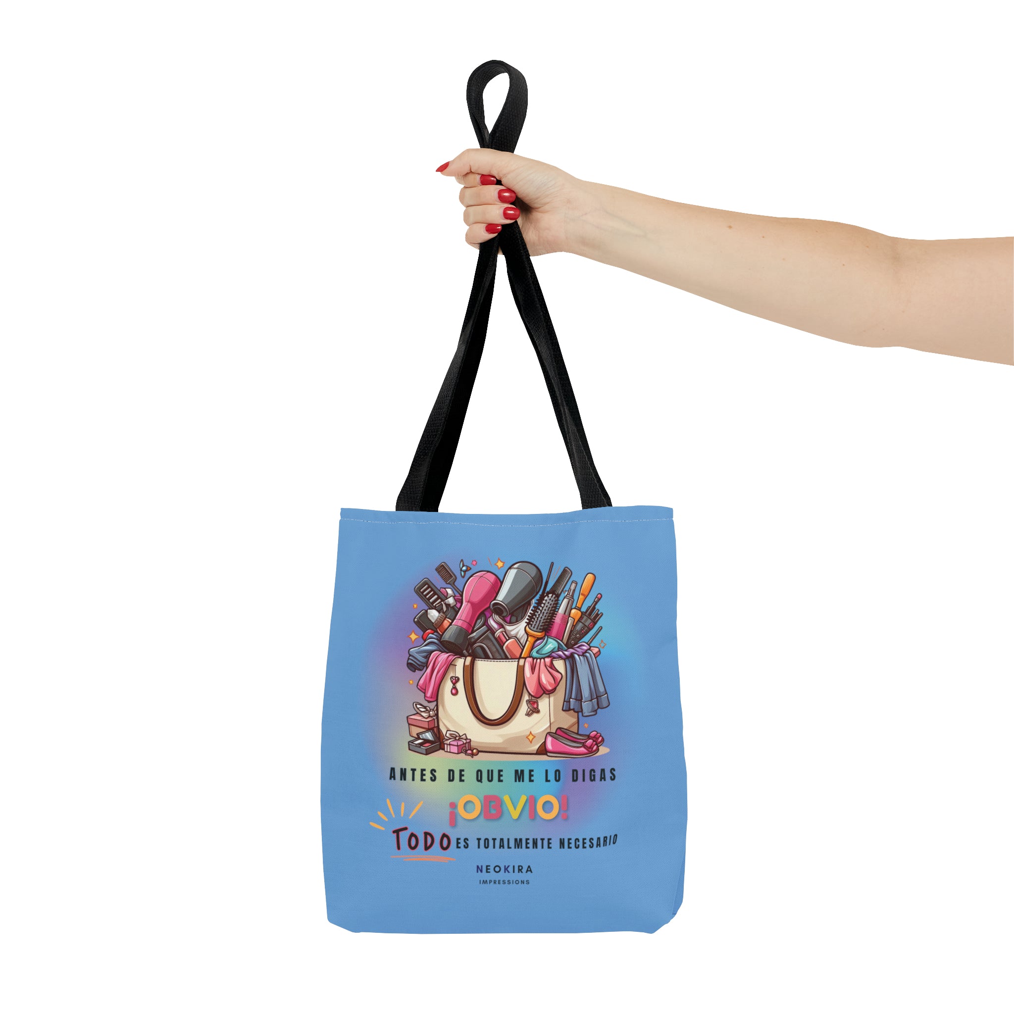 OBVIO QUE TODO ES NECESARIO (LIGHT BLUE) Tote Bag Tote Bag Printify   