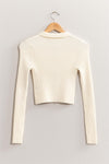 HYFVE Ribbed Double Zip Cropped Cardigan Cardigan Trendsi   