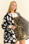 Davi & Dani Leopard Open Front Long Sleeve Cardigan - NeoKira Unlimited