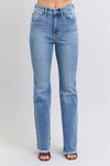 Judy Blue Full Size Raw Hem High Rise Bootcut Jeans - NeoKira Unlimited