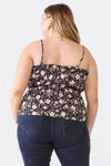 Zenobia Plus Size Frill Floral Square Neck Cami Cami Trendsi   