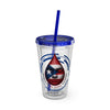 BORICUA DE PURA SANGRE Sunsplash Tumbler with Straw, 16oz Acrylic Tumbler 16oz Printify   