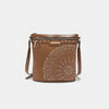 Nicole Lee USA Metallic Stitching Embroidery Inlaid Rhinestone Crossbody Bag Crossbody Bag Trendsi Brown One Size 