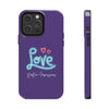 NEON LOVE PURPLE Tough Phone Cases Phone Case Printify   