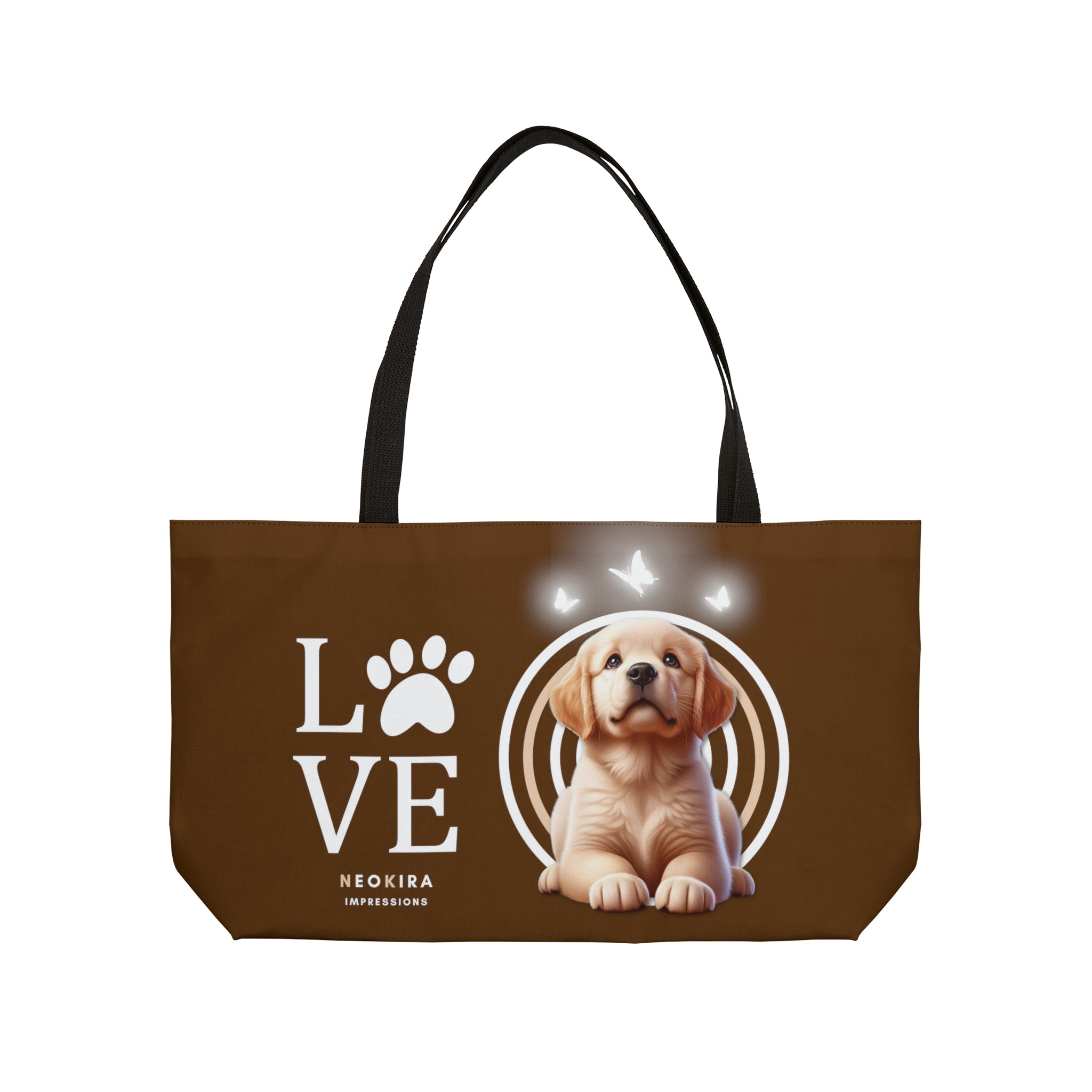 DOG LOVE BROWN Tote Bag - NeoKira Unlimited