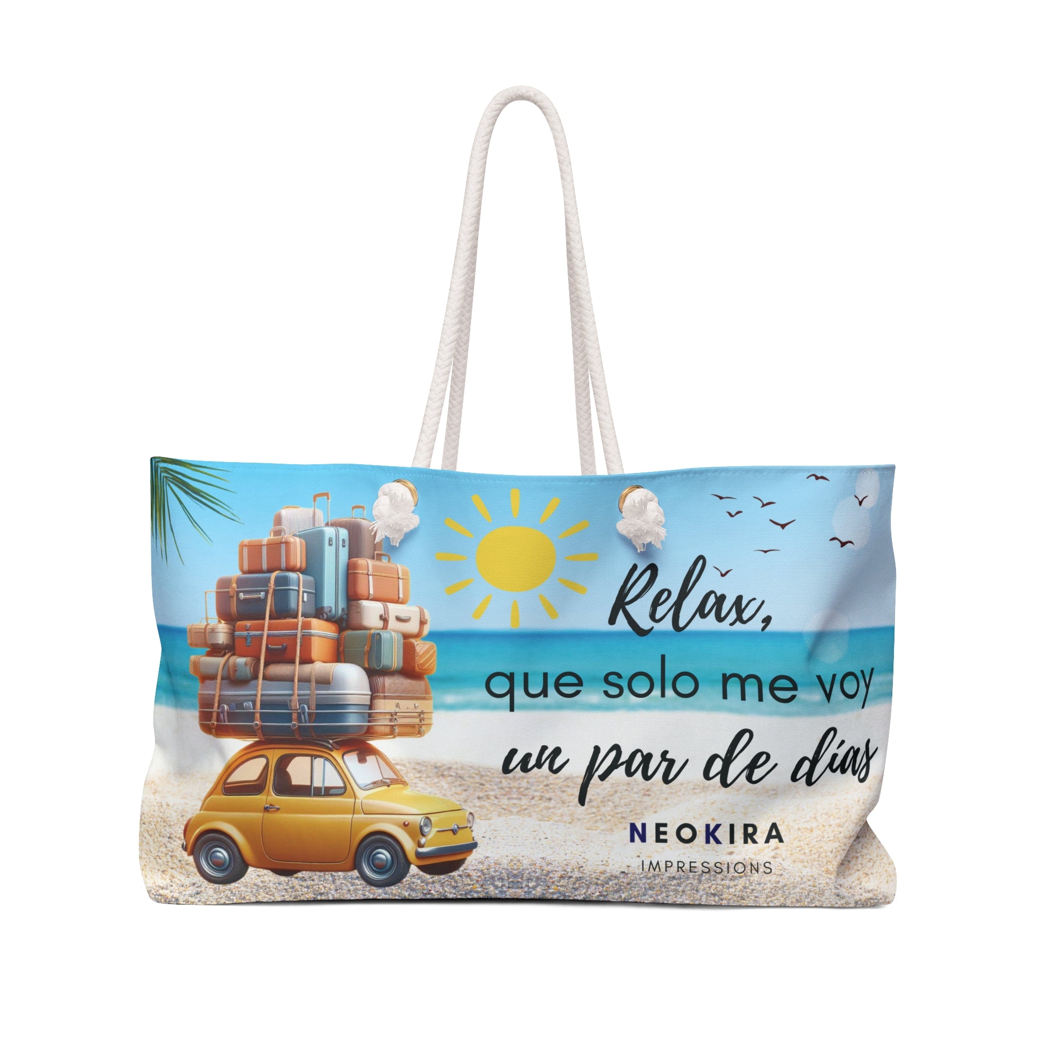 RELAX QUE SOLO ME VOY UN PAR DE DIAS Weekender Bag Tote Bag Printify 24