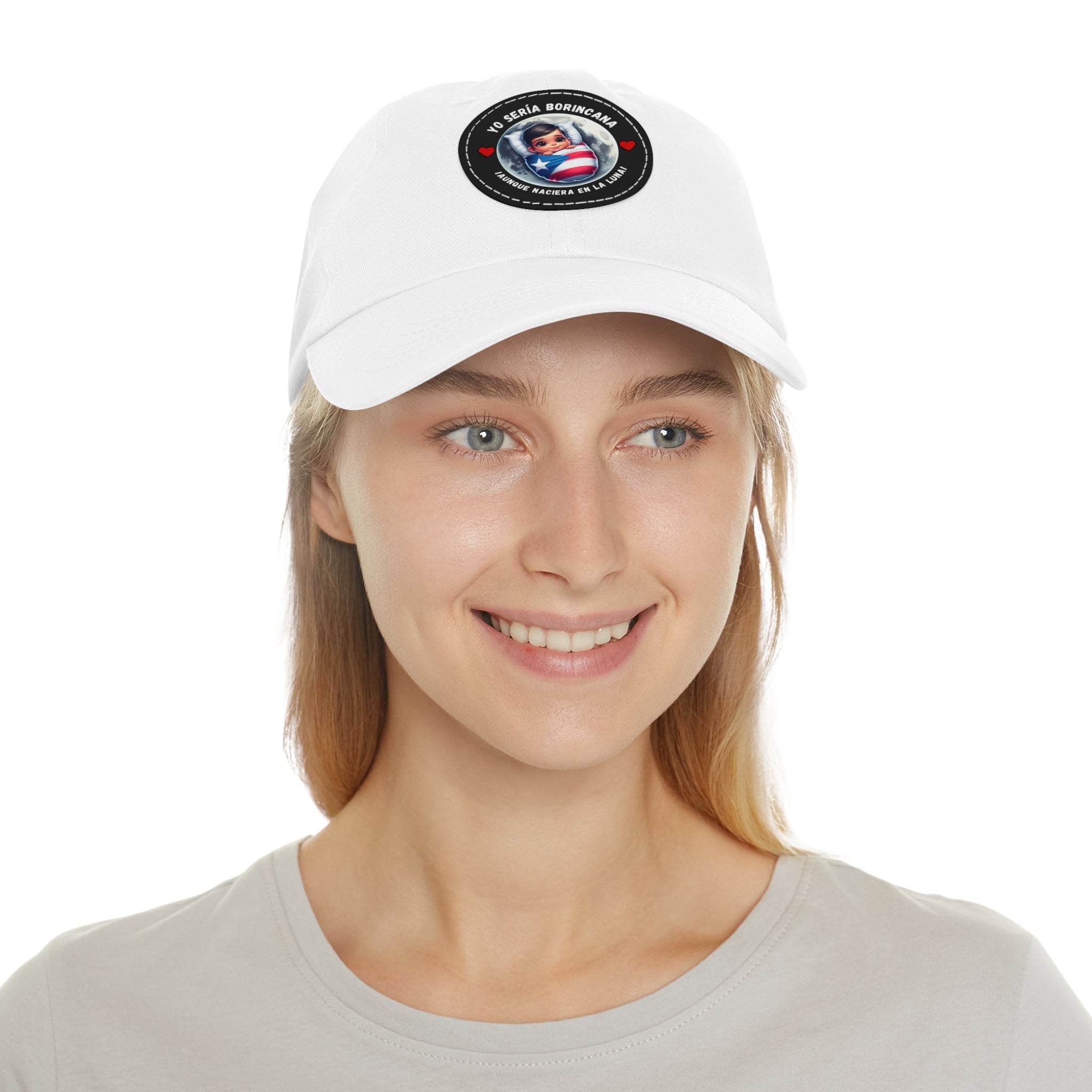 YO SERIA BORINCANA Dad Hat with Leather Patch (Round) Caps Printify   